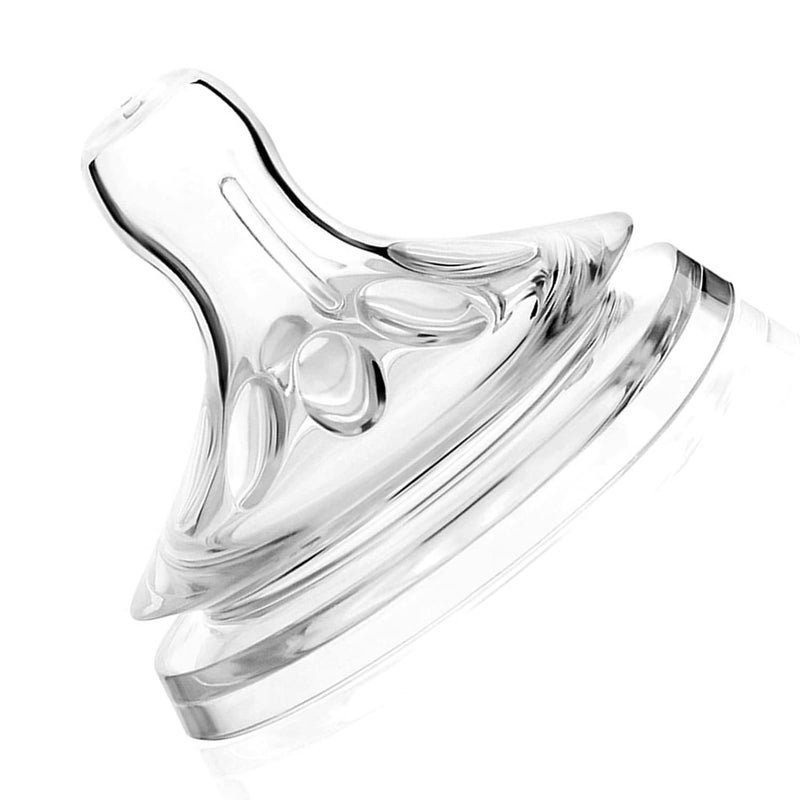 Naroote حلمات 4 قطع نانو بيبي حلمات زجاجة حلمات شفافة من السيليكون الناعم زجاجات الأطفال لحلمات الرضع من 6 إلى 12 شهرًا - Image 1