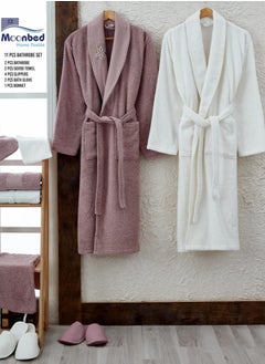 Generic Family bathrobe, consisting of 10 pieces, 100% cotton, for women and men, bathrobe set 