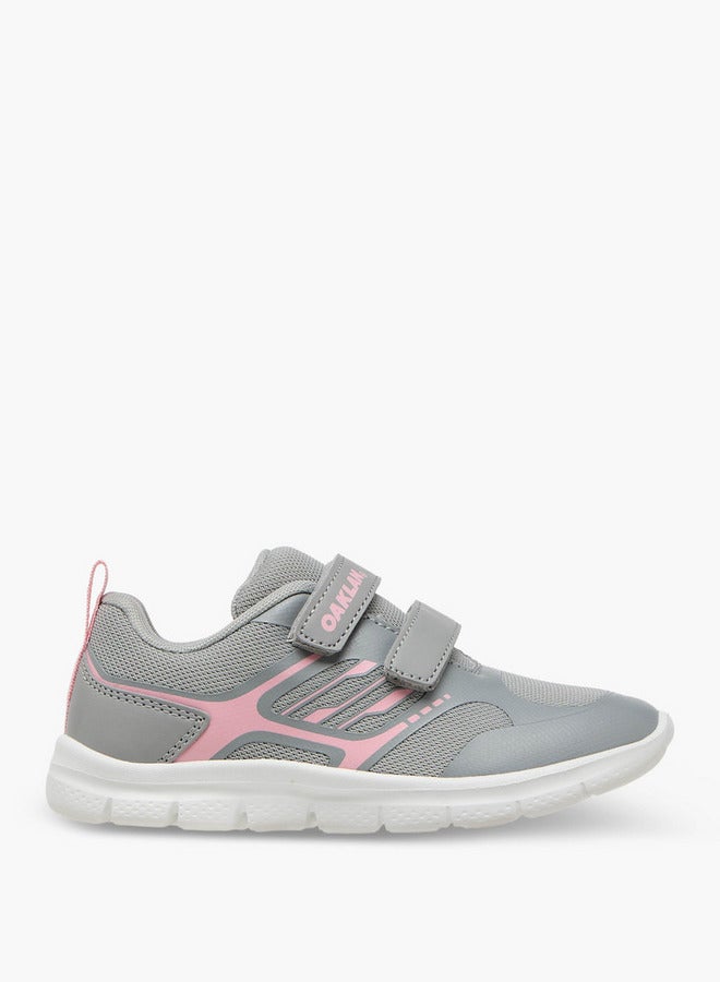 Oaklan by Shoexpress Logo Print Sports Shoes with Hook and Loop Closure  - Image 3