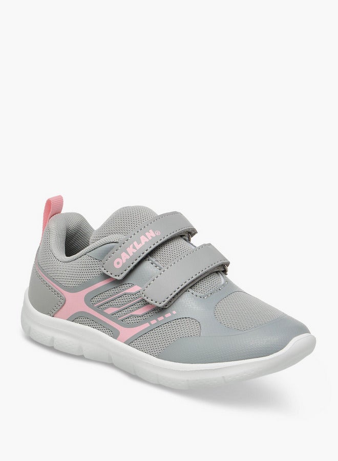 Oaklan by Shoexpress Logo Print Sports Shoes with Hook and Loop Closure  - Image 2