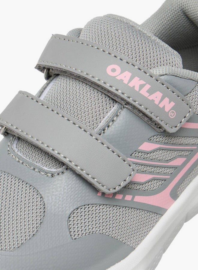 Oaklan by Shoexpress Logo Print Sports Shoes with Hook and Loop Closure  - Image 4