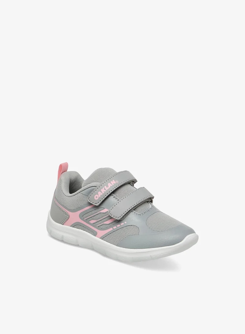 Oaklan by Shoexpress Logo Print Sports Shoes with Hook and Loop Closure