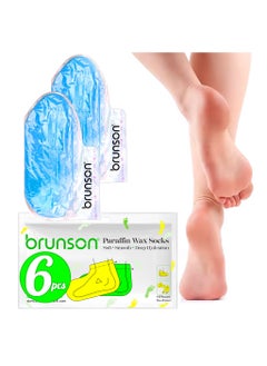 brunson Brunson Paraffin Wax Socks Disposable Foot Moisturizing Spa Socks for Cracked Heels Dry Skin Pedicure Paraffin Therapy 6pcs Feet Wax Care Soft Hydrating Foot Bags for Deep moisturization  - Image 1