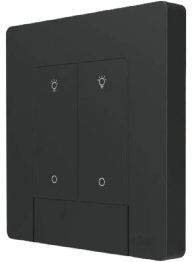 مويس مفتاح تعتيم ذكي MOES Zigbee – 2 زر (رمادي) مع زر ضغط دائري | وحدة تحكم ذكيّة لمشاهد الإضاءة، يعمل مع Tuya وSmart Life، ويتطلب Zigbee Hub - Image 1