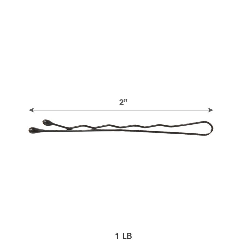 ForPro Professional Collection Bobby Pins (400-Count Approx), Black, 2" L, Ball-Tipped, Crimped, Non-Slip, Non-Damaging, 1 Lb. - Image 3