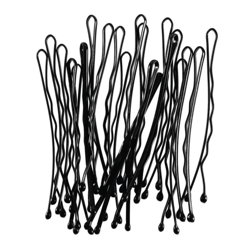 ForPro Professional Collection Bobby Pins (400-Count Approx), Black, 2" L, Ball-Tipped, Crimped, Non-Slip, Non-Damaging, 1 Lb. - Image 2