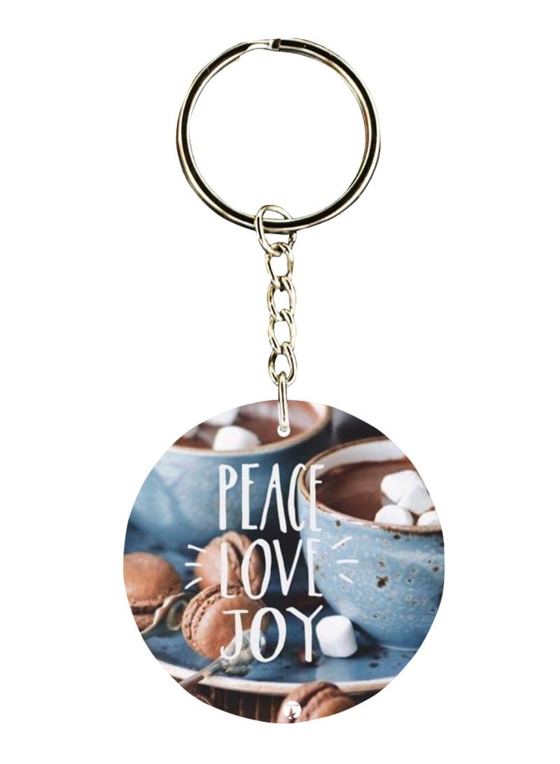 Double Sided English Phrases Printed Keychain