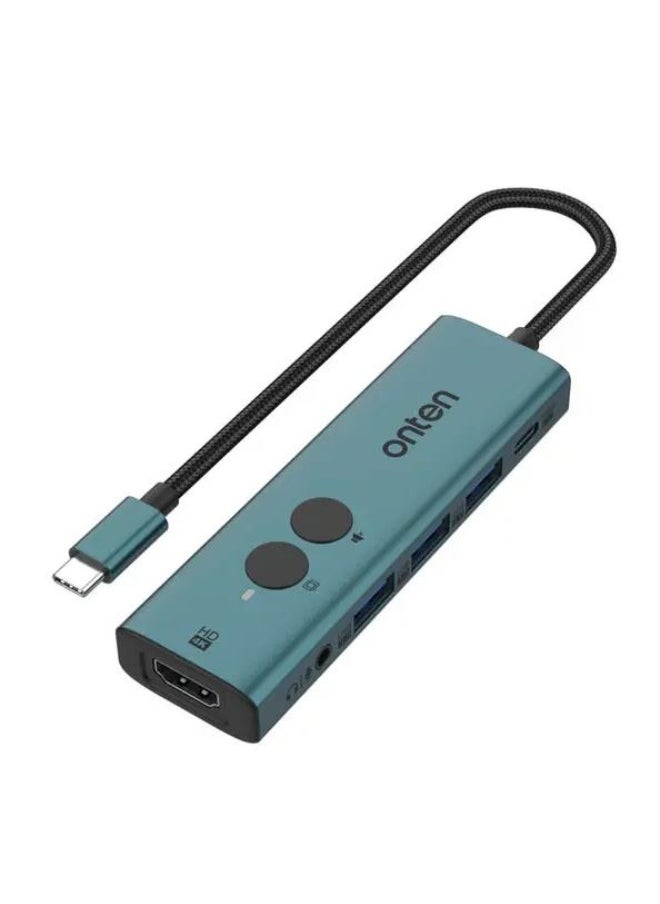 onten Onten UC123+ USB-C/Type-C to HDTV Multi-Function Docking Station with Screen Lock Button, Length: 1.5m  - Image 1