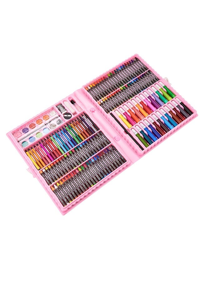 CAYGA 168 PCS Art Supplies, Drawing Art Kit for Kids Adults Art Set with Oil Pastels, Crayons, Colored Pencils, Watercolor Pens Gift for Girls Boys Artist,Pink - Image 5