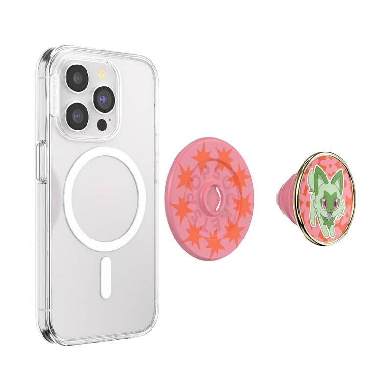 PopSockets Phone Grip for MagSafe, Magnetic Holder, Phone Stand, Pokemon - Sprigatito Stretch - Image 4