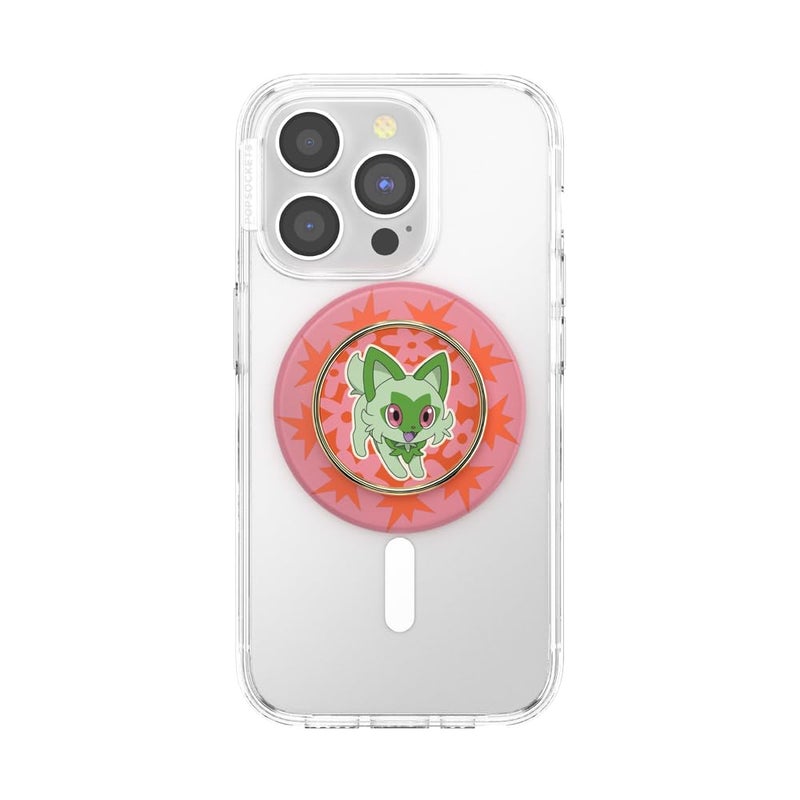PopSockets Phone Grip for MagSafe, Magnetic Holder, Phone Stand, Pokemon - Sprigatito Stretch - Image 3