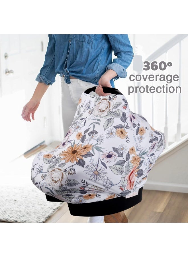 Rquite Car Seat Covers for Babies, Baby Car Seat Canopy Carrier Cover, Breathable Nursing Cover for Breastfeeding, Stretchy Carseat Cover Boys Girls, Multi-Use Infant Carseat Stroller Cover - Image 3