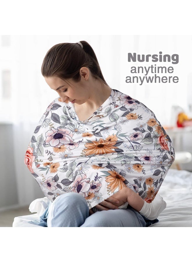 Rquite Car Seat Covers for Babies, Baby Car Seat Canopy Carrier Cover, Breathable Nursing Cover for Breastfeeding, Stretchy Carseat Cover Boys Girls, Multi-Use Infant Carseat Stroller Cover - Image 4