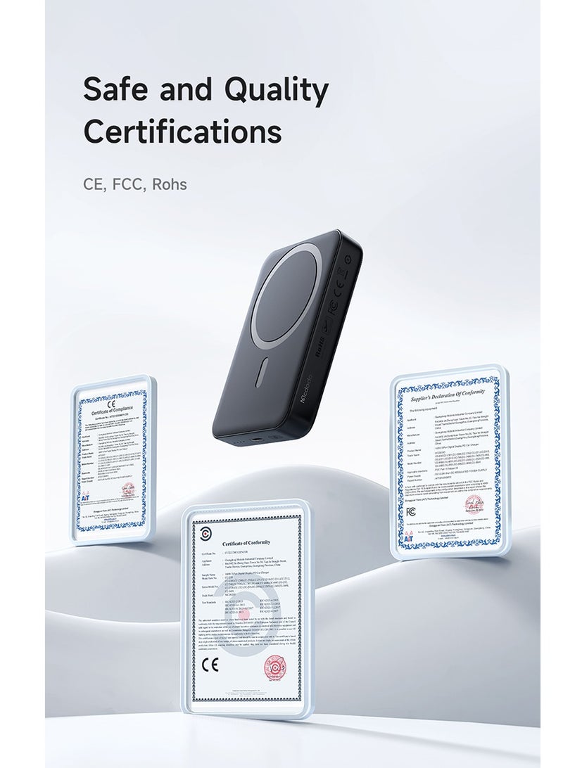 MCDODO MC5931 30W MAGNETIC WIRELESS CHARGING 10000MAH POWER BANK BLACK - Image 2