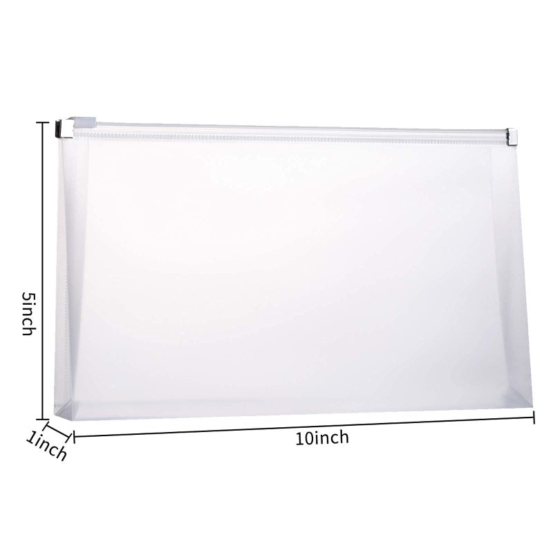 FJCA Plastic Envelopes with Zipper, 5 x 10 Clear Poly Envelope Folder for Money Receipts Coupons Bills, 10 Packs - Image 3