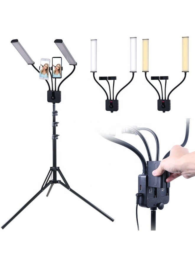 general AL-45X Double-arm Live Fill Light Mobile Phone Network Red Anchor Beauty Light Jewelry Clothing Stall Photography Light-Color:1.8 M Reverse Folding Bracket - Image 2