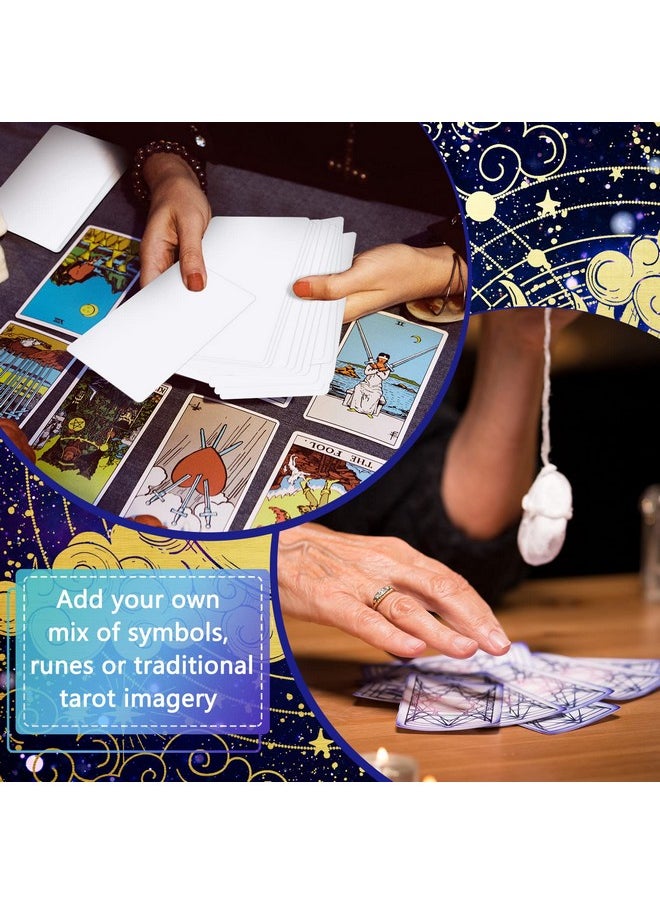 156 Pcs Blank Tarot Cards Deck With Case, Standard Tarot Size 2.76 X 4.72 Inch, Make Your Own Tarot Cards Oracle Blank Deck Of Cards For Adults Diy Playing Divination, Easy To Write(White)