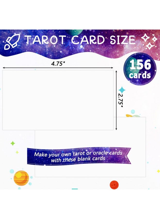 156 Pcs Blank Tarot Cards Deck With Case, Standard Tarot Size 2.76 X 4.72 Inch, Make Your Own Tarot Cards Oracle Blank Deck Of Cards For Adults Diy Playing Divination, Easy To Write(White)