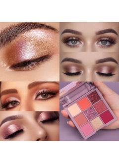 Vodisa Eyeshadow Palette Smooth Matte Shimmer Glitter Eye Makeup Palette High Pigmented Blendable Long Lasting Eye Nudes Neutral Palette Travel Size Makeup Pallet (Rose Nudes)  - Image 3