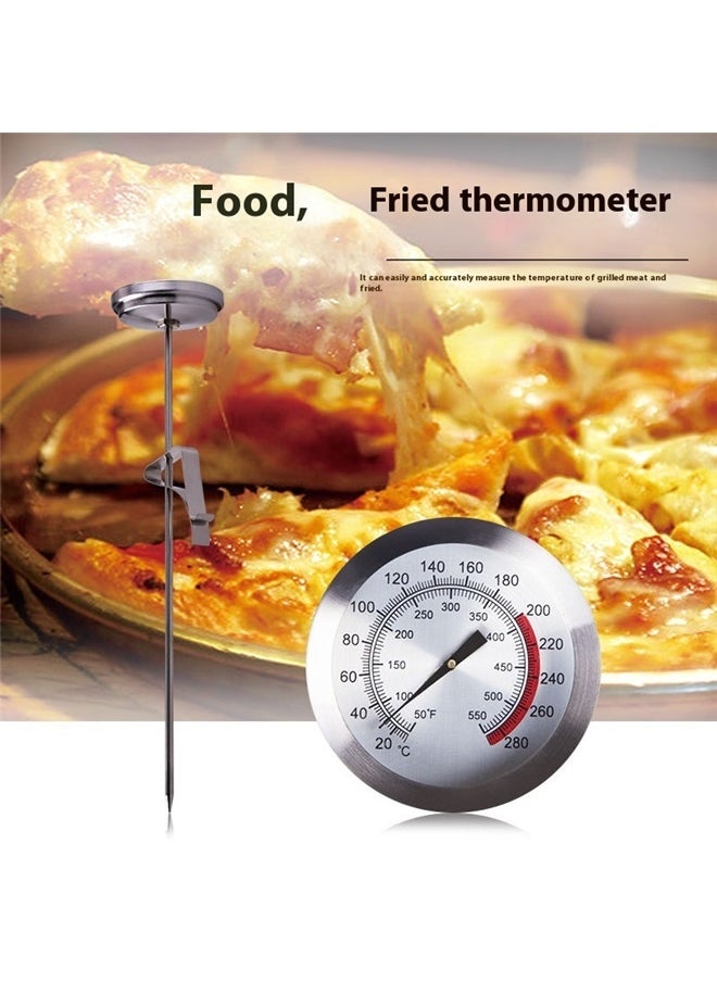 yongsheng Stainless Steel Meat Thermometer Silver，Lightbeam Long Stem Deep Fry Thermometer with Clamp, Instant Read Dial Meat BBQ Thermometer for Deep Fry, Grill, Turkey, Candy, Coffee etc  - Image 3