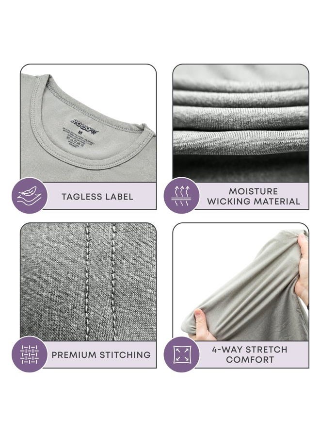 Rocky Thermal Underwear For Girls (Thermal Long Johns Set) Shirt & Pants, Base Layer w/Leggings/Bottoms Ski/Extreme Cold, Heather Grey, S - Image 3