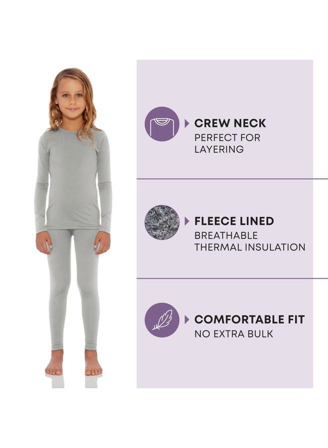 Rocky Thermal Underwear For Girls (Thermal Long Johns Set) Shirt & Pants, Base Layer w/Leggings/Bottoms Ski/Extreme Cold, Heather Grey, S - Image 2