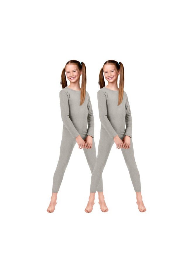 Rocky Thermal Underwear For Girls (Thermal Long Johns Set) Shirt & Pants, Base Layer w/Leggings/Bottoms Ski/Extreme Cold, Heather Grey, S - Image 1