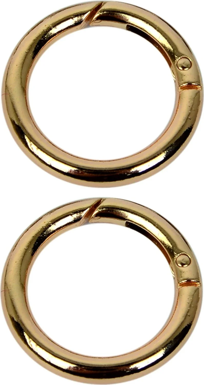 Emtory Home 10 Pieces Gold Spring Metal Ring - Tarnish Resistant -2.5 cm - Bag Accessory