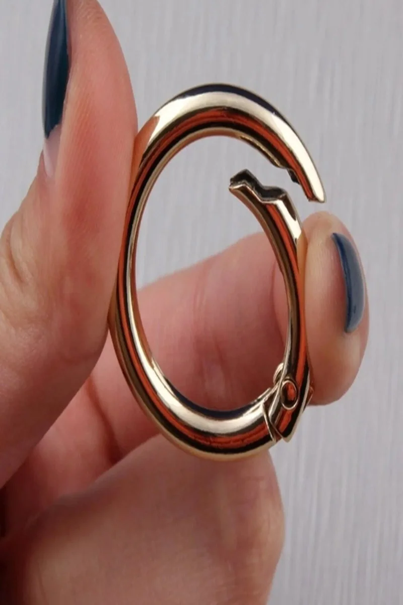 Emtory Home 10 Pieces Gold Spring Metal Ring - Tarnish Resistant -2.5 cm - Bag Accessory