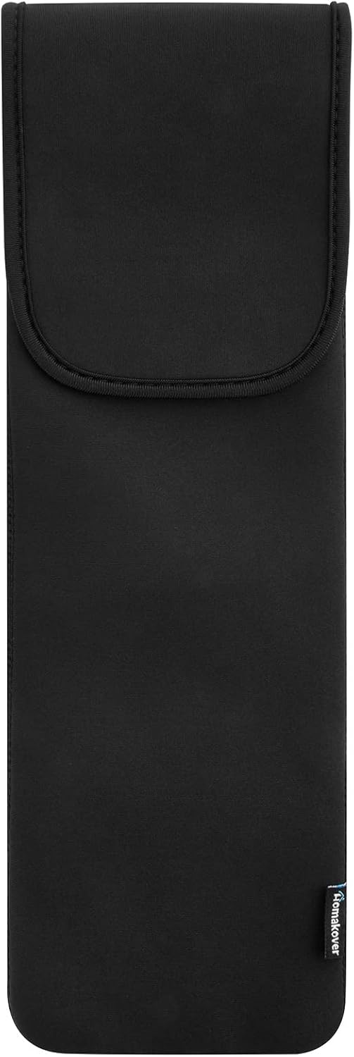 Homakover Heat Resistant Neoprene Curling Iron Cover Bag Universal Curling Iron Cover Sleeve Flat Iron Curling Wand Travel Case Pouch for Travel Gym or Home 15 x 5 Inches Black