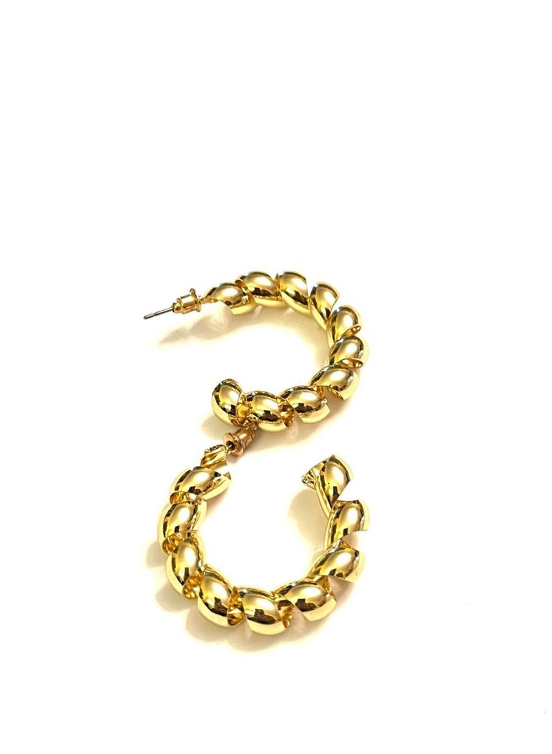 تريو ايرينجز أقراط ذهبية مضفرة - Image 1