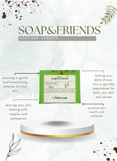 Soap&Friends Verbena Bar Soap – Handmade Natural Bath Soap with Coconut Oil & Camellia Leaf  - Image 2