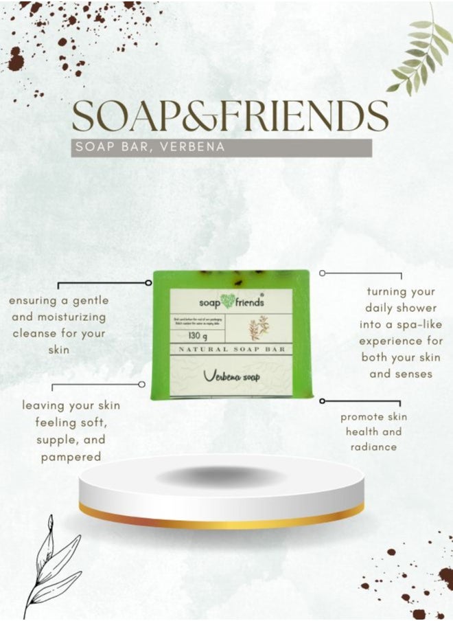 Soap&Friends Verbena Bar Soap – Handmade Natural Bath Soap with Coconut Oil & Camellia Leaf  - Image 2