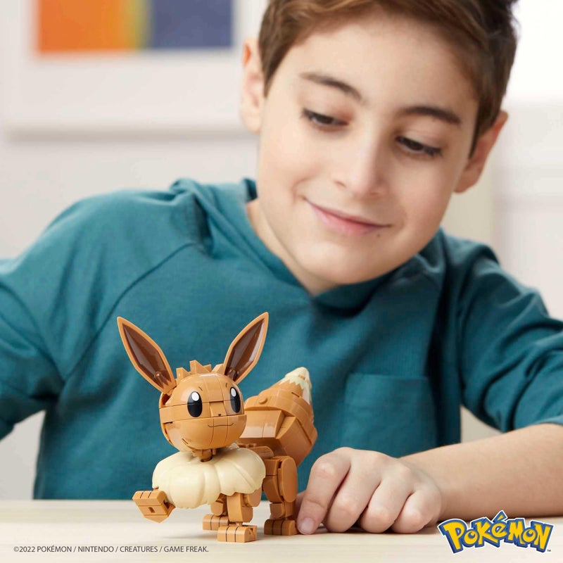 Mega Bloks MEGA Pokemon Action Figure Building Toys, Build & Show Eevee with 215 Pieces, 1 Poseable Character, 4 Inches Tall, for Kids - Image 3
