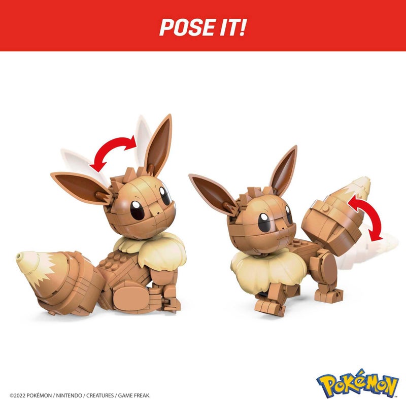 Mega Bloks MEGA Pokemon Action Figure Building Toys, Build & Show Eevee with 215 Pieces, 1 Poseable Character, 4 Inches Tall, for Kids - Image 5