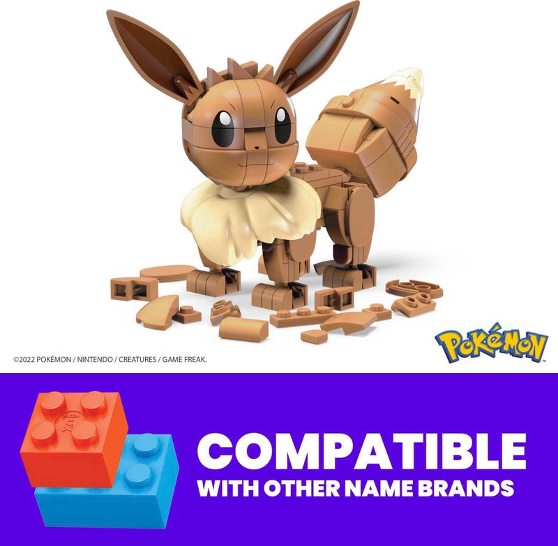 Mega Bloks MEGA Pokemon Action Figure Building Toys, Build & Show Eevee with 215 Pieces, 1 Poseable Character, 4 Inches Tall, for Kids - Image 4