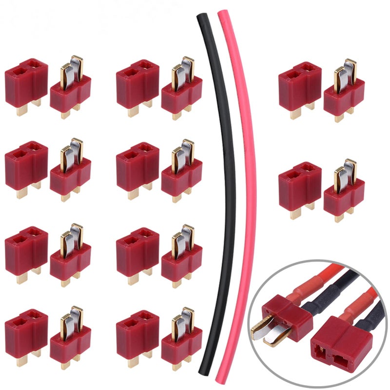 Hobbypark 10 Pairs TPlug Connectors Male Female Deans Style wShrink Tubing for RC LiPo Battery Pack ESC Electric Engine Motor Parts - Image 3