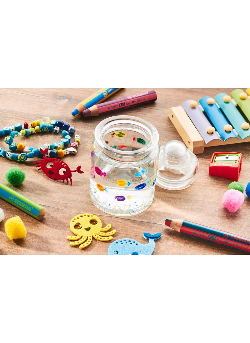 STABILO STABILO MultiTalented Pencil woody 3 in 1 duo  Pack of 10  Assorted Colors with Sharpener  - Image 5