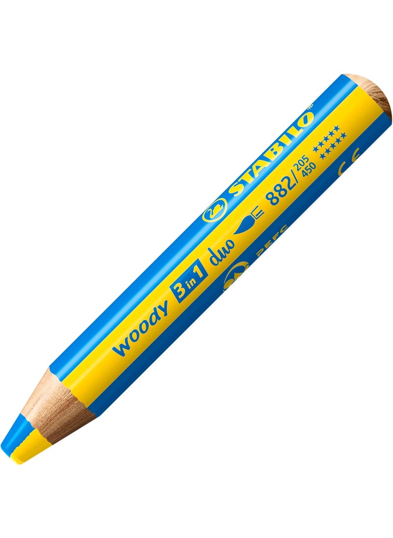 STABILO STABILO MultiTalented Pencil woody 3 in 1 duo  Pack of 10  Assorted Colors with Sharpener  - Image 2