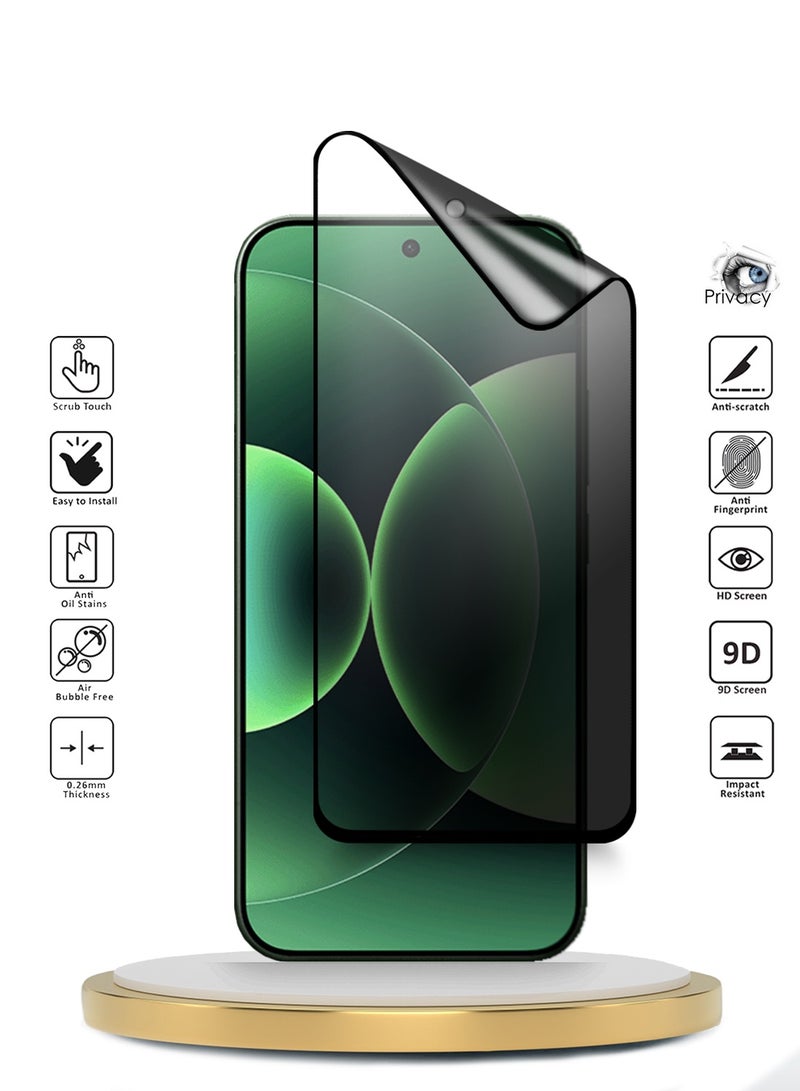 Wtech Xiaomi 17 Pro Max 5G 2025 Premium Nano Ceramic Privacy Full Glue Full Cover Matte Flexible Screen Protector (MSCNMP) - Clear/Black - Image 2