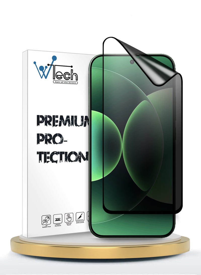 Wtech Xiaomi 17 Pro Max 5G 2025 Premium Nano Ceramic Privacy Full Glue Full Cover Matte Flexible Screen Protector (MSCNMP) - Clear/Black - Image 1