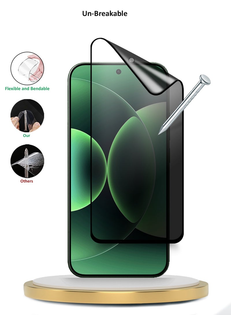 Wtech Xiaomi 17 Pro Max 5G 2025 Premium Nano Ceramic Privacy Full Glue Full Cover Matte Flexible Screen Protector (MSCNMP) - Clear/Black - Image 3