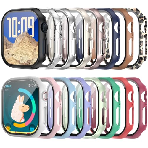 Commuter 16 Pack Cases for Apple Watch Series 11/10 46mm Screen Protector, (2025 New) Hard PC Ultra-Thin Protective Face Cover Built-in Tempered Glass Film for iWatch 11/10 46mm - Image 1