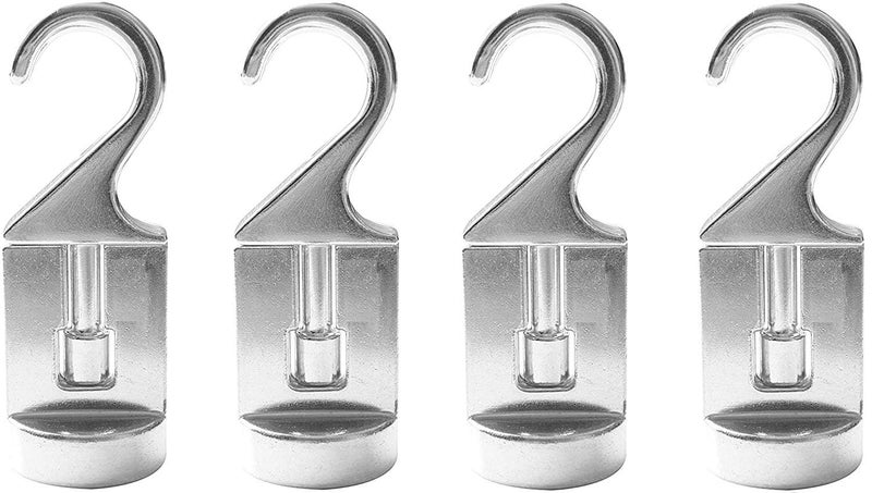Cooks Standard Hooks, 4 Pack Aluminum Ceiling Hooks for Pot Rack, 30 lbs Max Load Heavy Duty Kitchen Hooks Hanger , Waterproof and Oilproof Moveable Hooks Organize for Kitchen-Silver - Image 1