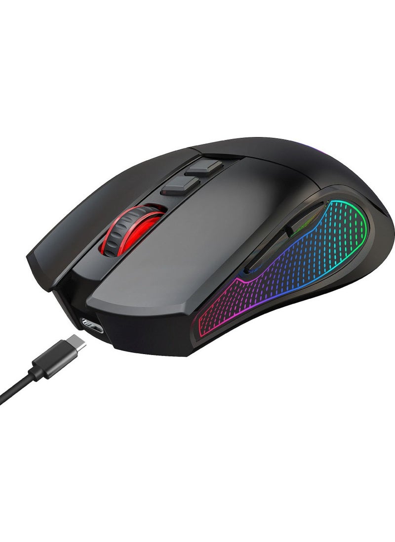 Claw's Crossfire Air V1 Wireless 10000 Dpi Pixart PMW3325 Sensor Macro Software Chromatic RGB Wireless Gaming Mouse - Black (2.4 GHz Wireless + BT5.1 + Type-C Support)  - Image 2