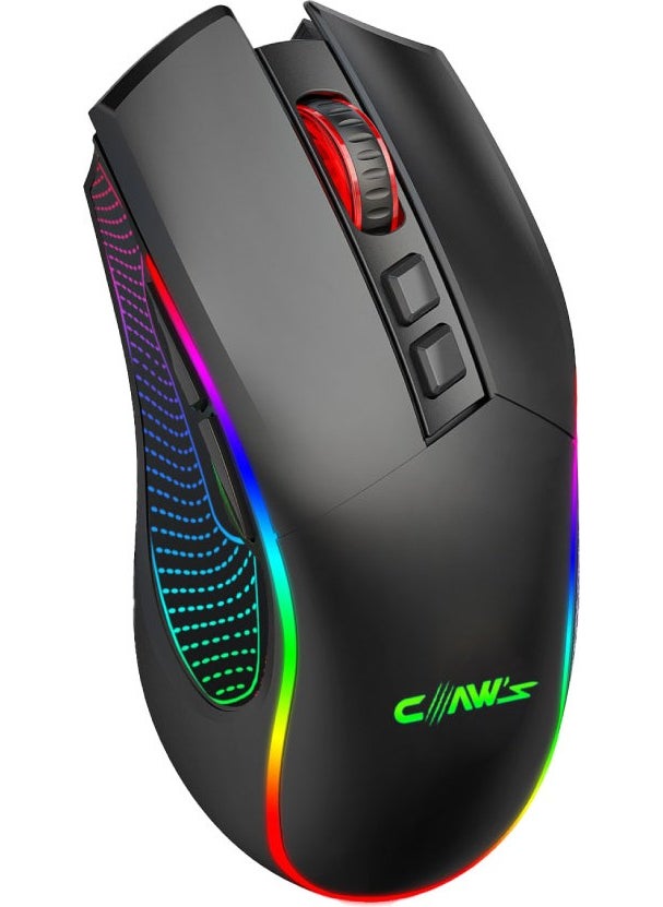 Claw's Crossfire Air V1 Wireless 10000 Dpi Pixart PMW3325 Sensor Macro Software Chromatic RGB Wireless Gaming Mouse - Black (2.4 GHz Wireless + BT5.1 + Type-C Support)  - Image 3