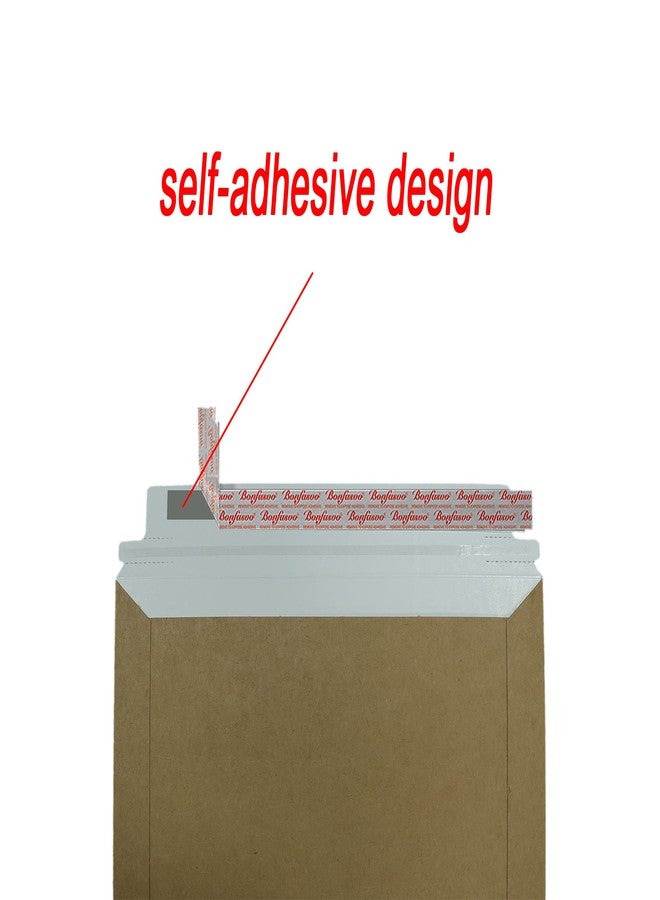 Bonfasvo Rigid Mailers 30 Pack 6.25 x 8.25 inches Brown Self Seal Stay Flat Bulk Cardboard Kraft No Bend Mailers Peel and Seal for Document Photos Pictures Papers Files CD - Image 4