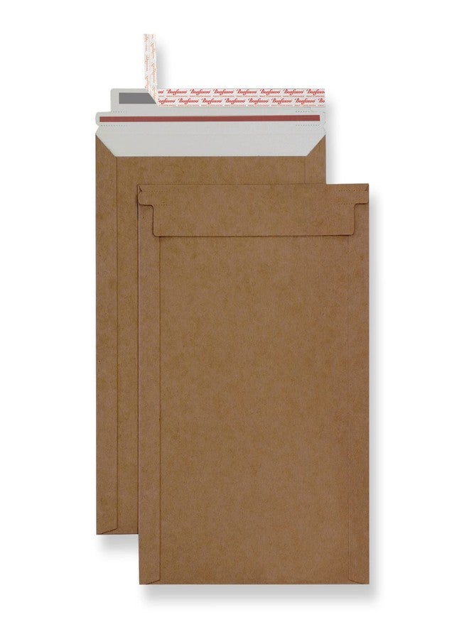 Bonfasvo Rigid Mailers 30 Pack 6.25 x 8.25 inches Brown Self Seal Stay Flat Bulk Cardboard Kraft No Bend Mailers Peel and Seal for Document Photos Pictures Papers Files CD - Image 1