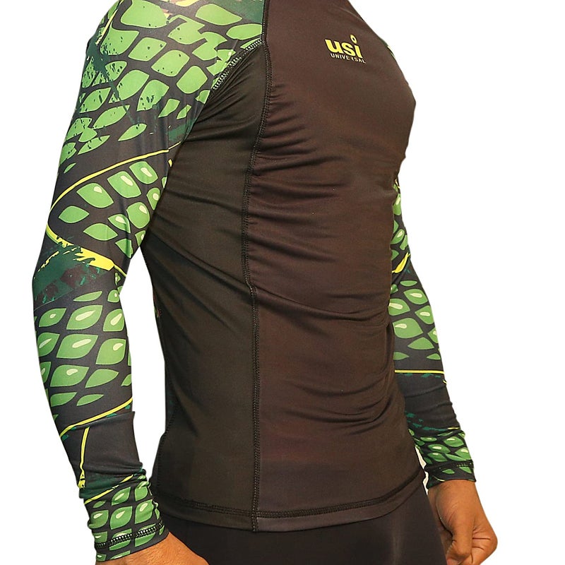 USI UNIVERSAL Rash Guard for Gym, 411RS Snake Rashguard for Running, Cycling, Swimming, Cricket, Basketball | Rashguard Swimming Costume for Men | Rash Guard for Men (Medium, Green) - Image 2