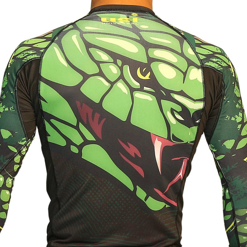 USI UNIVERSAL Rash Guard for Gym, 411RS Snake Rashguard for Running, Cycling, Swimming, Cricket, Basketball | Rashguard Swimming Costume for Men | Rash Guard for Men (Medium, Green) - Image 3